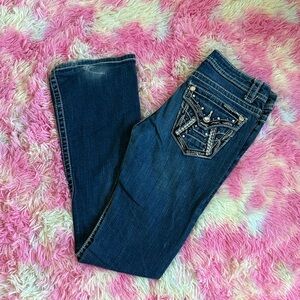 a.n.a Dark Blue Boot Cut Jeans with Studded Pockets